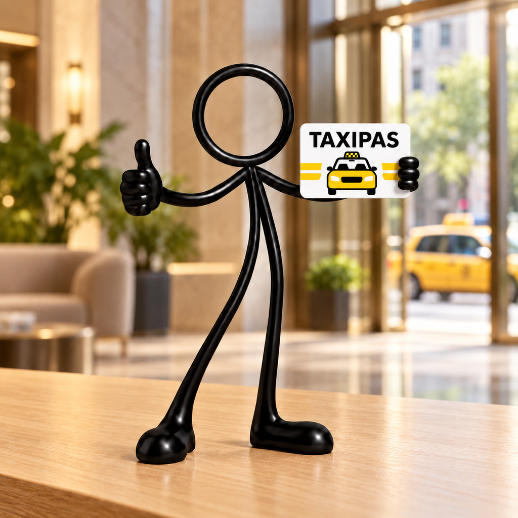 Stickyman taxi in bijpassende sfeer