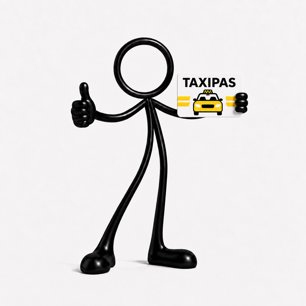 Stickyman taxi op witte achtergrond