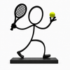 Stickyman Tennisspeler met gele bal en rechthoekig voetstuk van 1 cm