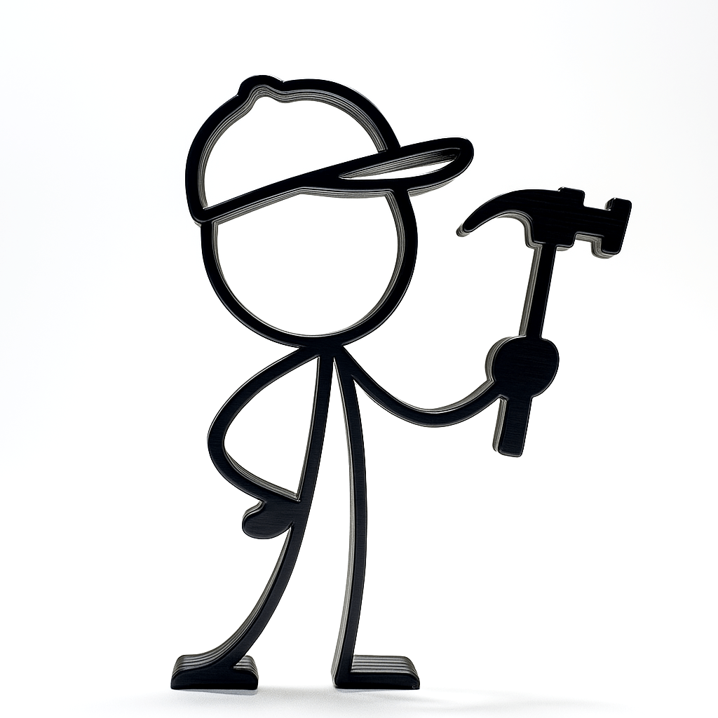 Stickyman Timmerman decoratie - 3dbende