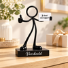 Stickyman topper op persoonlijk voetstuk in warme interieursetting