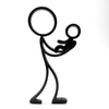 Stickyman Vader met Baby - 3dbende