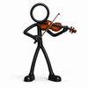 Stickyman violist op witte achtergrond