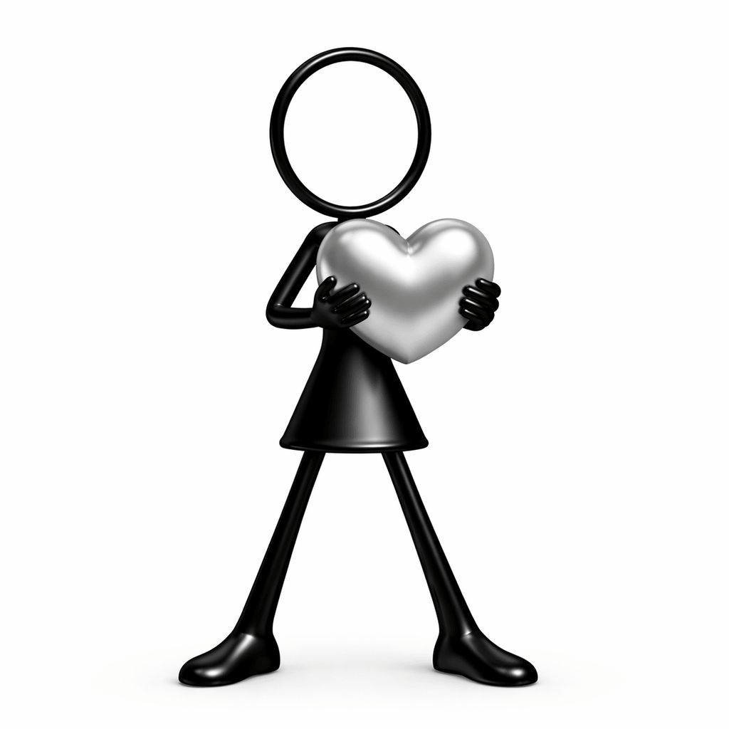 Stickyman Vrouw met Hart - 3dbende