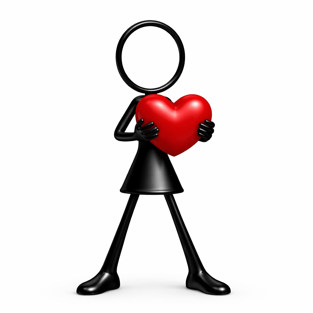 Stickyman Vrouw met Hart - 3dbende