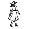 Stijlvolle silhouet van dame met hoed - 3dbende