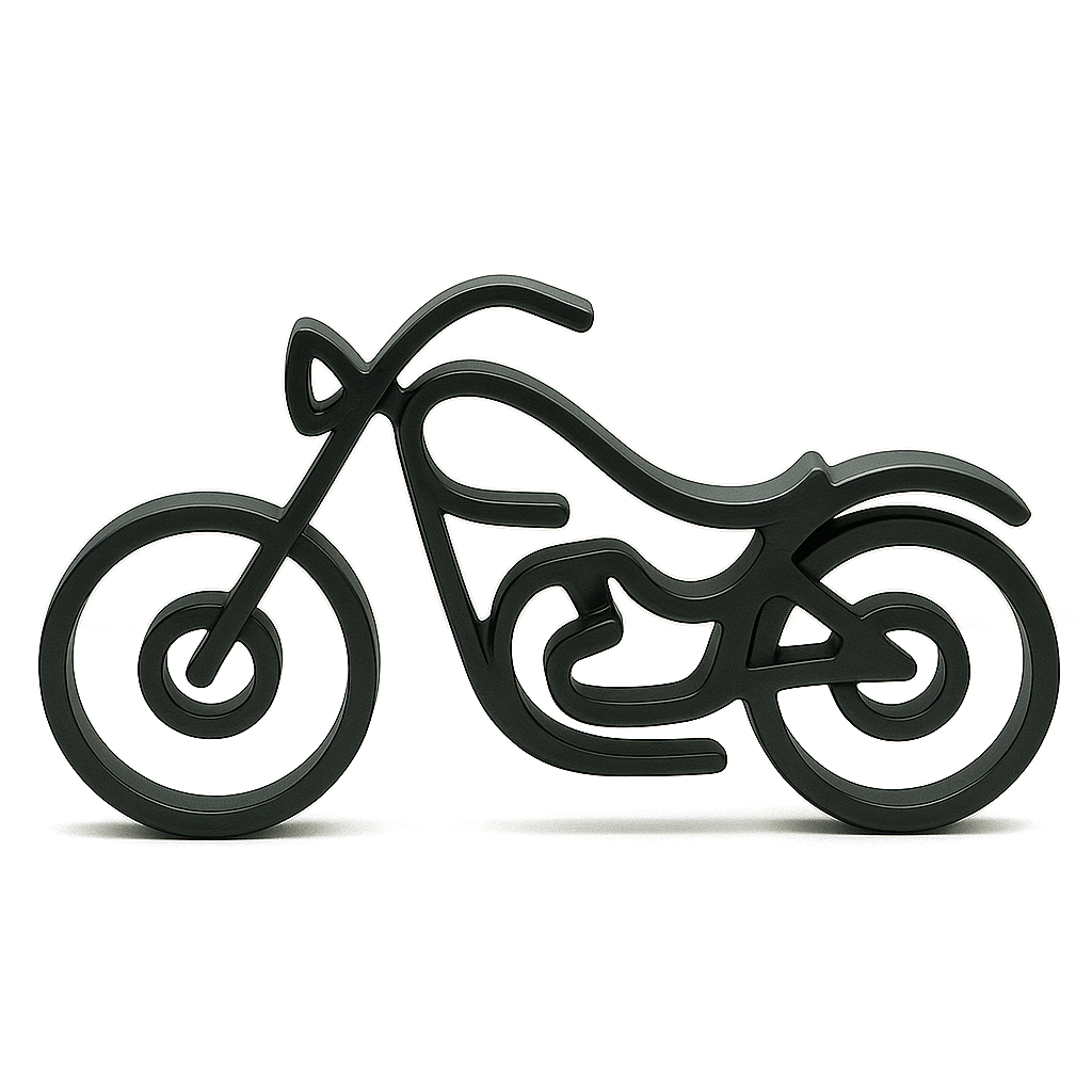 Stoere motor decoratie – minimalistisch en krachtig design - 3dbende