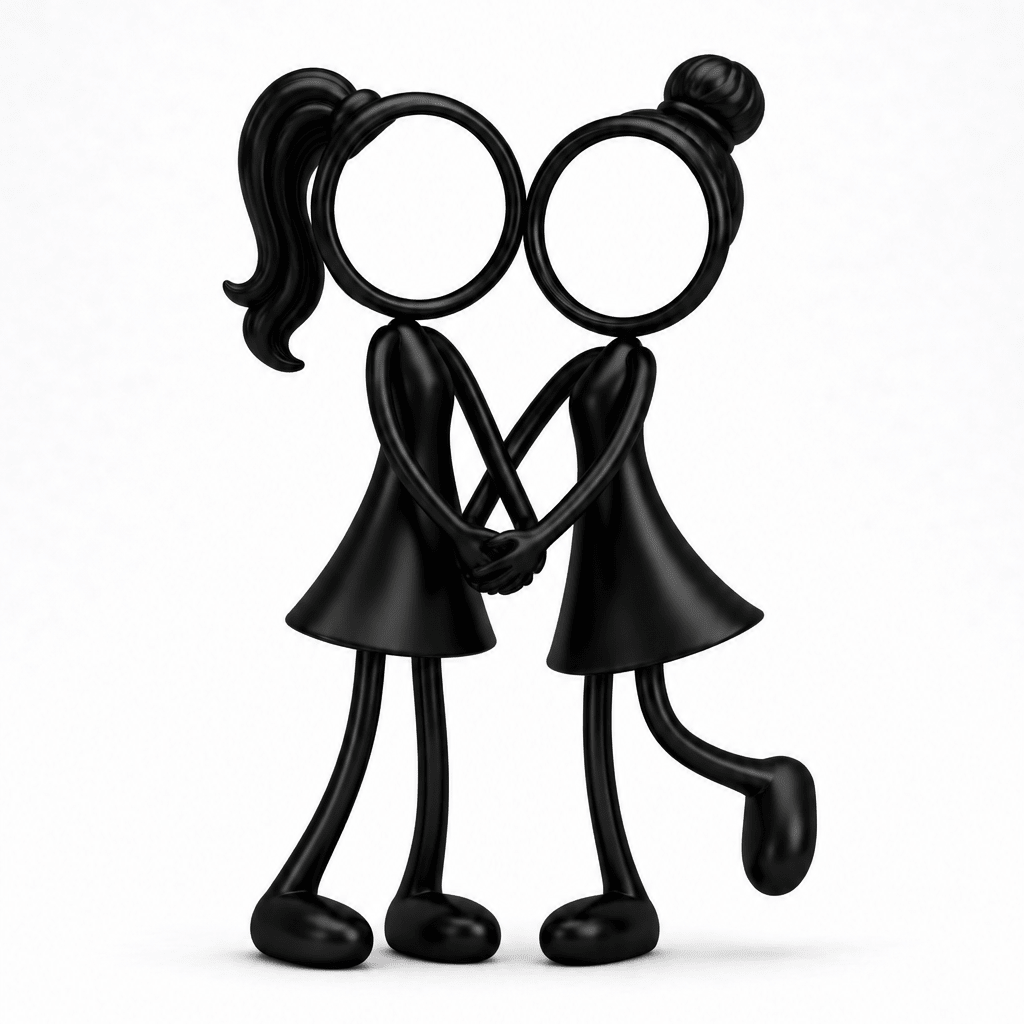 Twee Vriendinnen Samen Variant - 3dbende