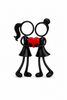 Twee vrouwen met hart variant - 3dbende