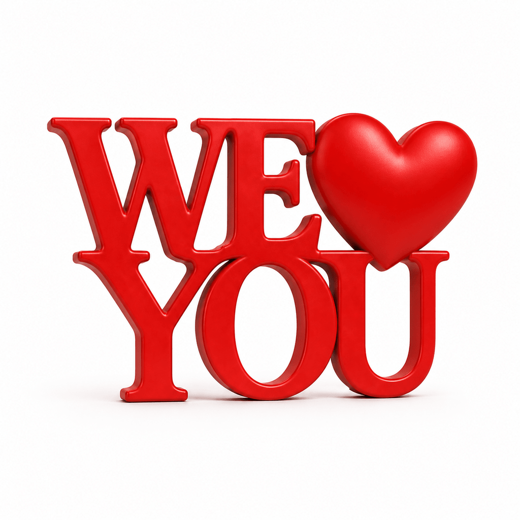 WE ♥ YOU decoratie - 3dbende
