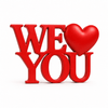 WE ♥ YOU decoratie - 3dbende