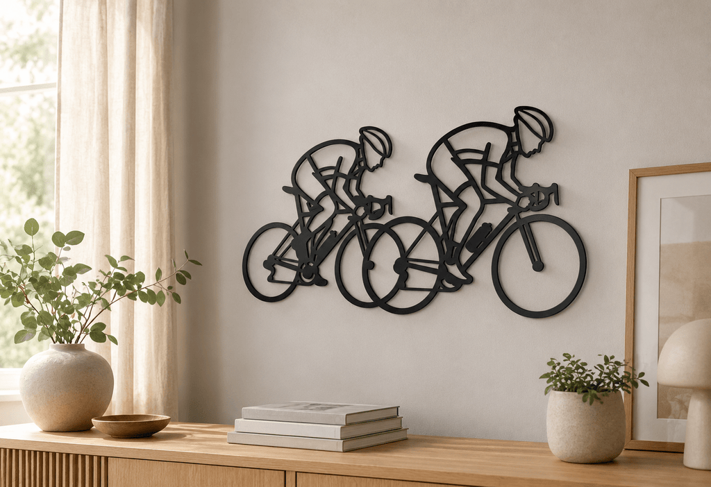 Wielrenners wanddecoratie - 3dbende