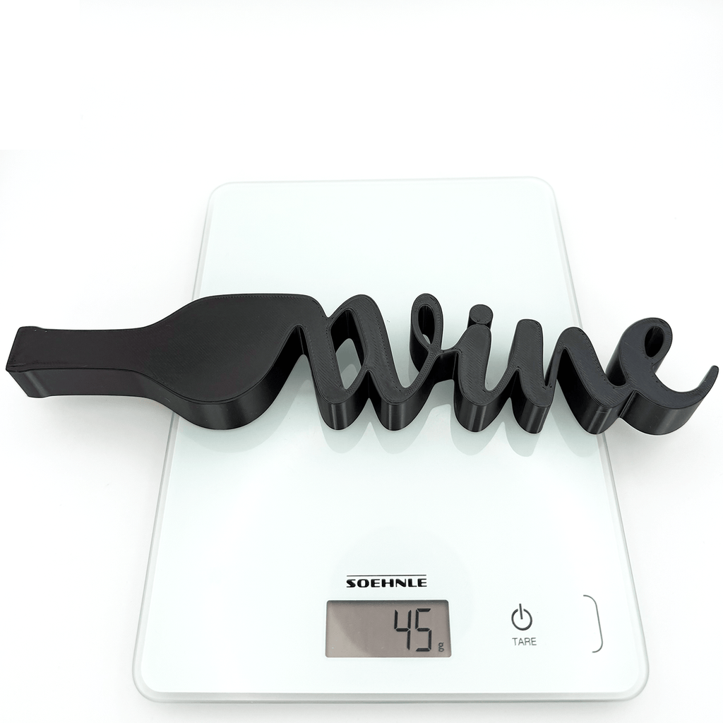 Wine – stijlvol wijnfles - woord decoratie - 3dbende