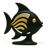 Zwarte Vis met Gouden Details – symbool van flow en elegantie - 3dbende
